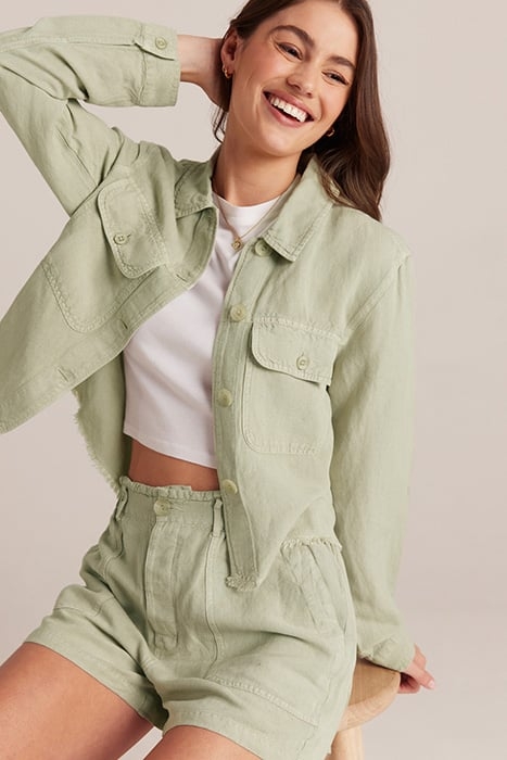 FRAYED HEM JACKET MUTED ARMY 4