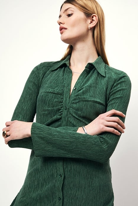 CANDICE PLISSÉ SHIRT DEEP EMERALD 4