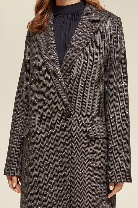 SINGLE BREASTED HERRINGBONE SEQUIN COAT SEQUIN HERRINGBONE 5