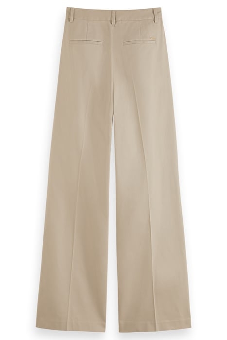 ROSE - PLEATED HIGH RISE WIDE LEG CHINO PANTS SOFT TAUPE 2