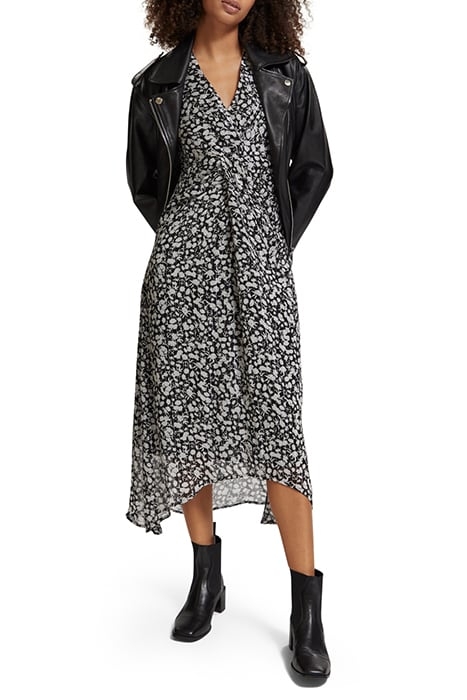 MIDI DRESS WITH DRAPED KNOT DETAIL ANCHOR FLORAL 5