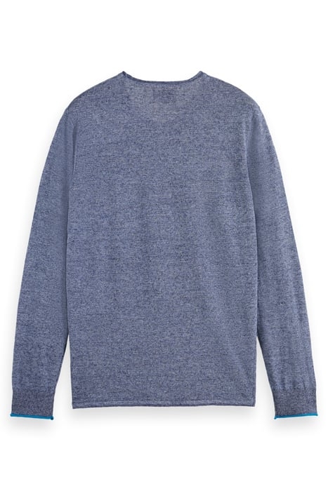 LINEN COTTON BLEND CREW NECK NAVY BLUE 2