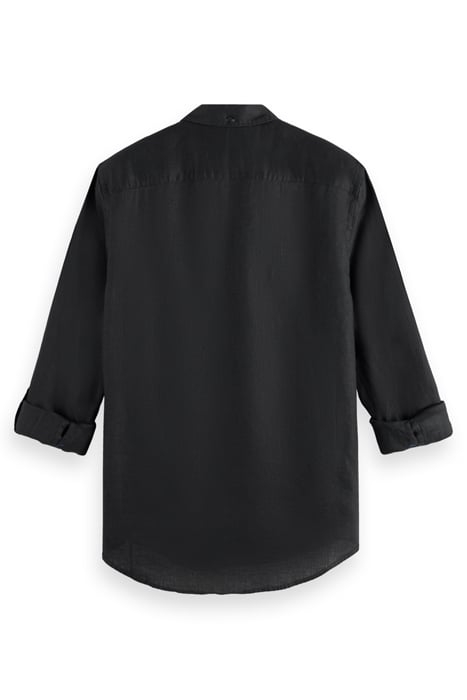LINEN SHIRT WITH ROLL-UP BLACK 2