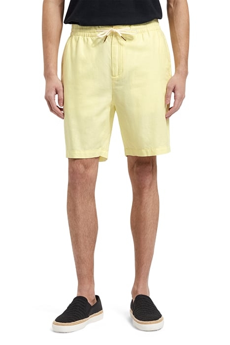 FAVE- COTTON/LINEN TWILL BERMU WASHED NEON YELLOW 1