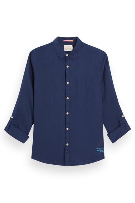 LINEN SHIRT WITH ROLL-UP NAVY 4