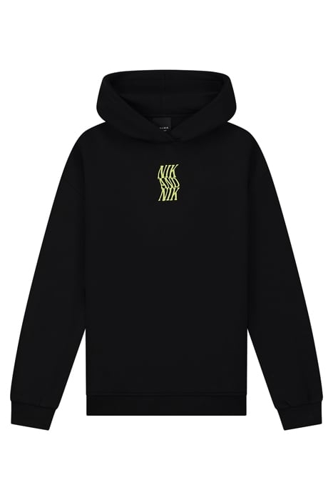 SWIRL LOGO HOODIE BLACK 1