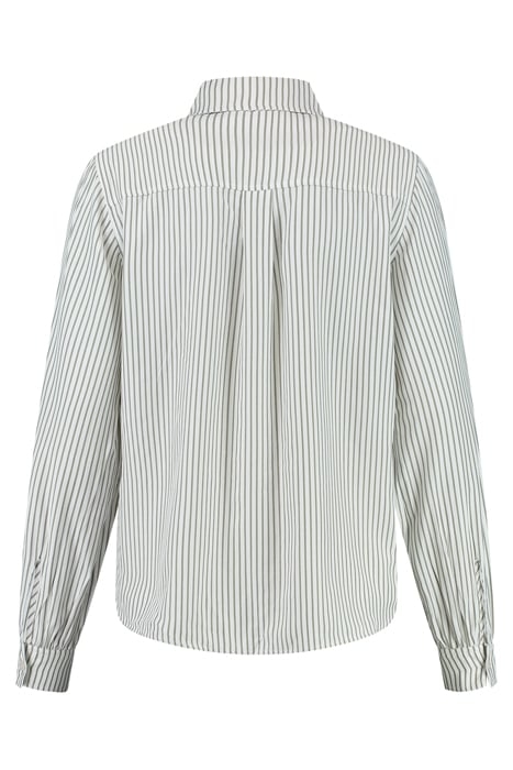 STEPH SHIRT OFF WHITE/DARK GREEN STRIPE 2