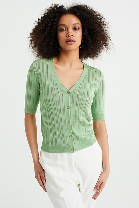 KNITTED CARDIGAN LIGHT GREEN 1