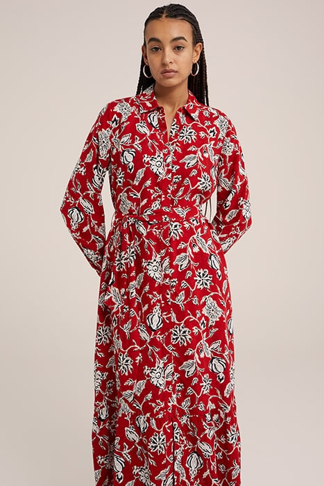 DRESS MID LENGTH SAFFRON RED 4