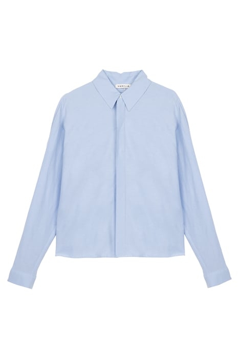 PLEAT BACK BLOUSE LIGHT SEA BLUE 3