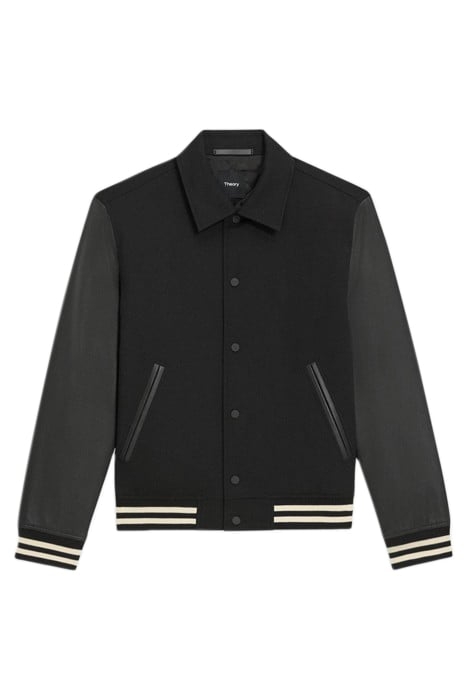 VARSITY JACKET IN TEXTURED GABARDINE BLACK 2