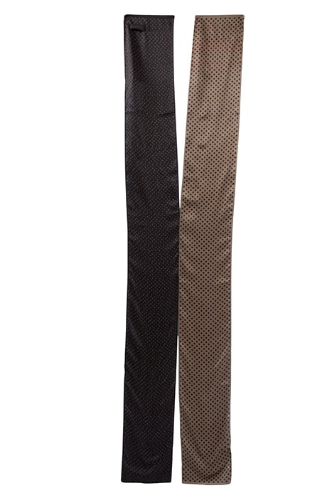 BLACK PURE EDITION DOUBLE POLKA DOT SILK SCARF BLACK 3