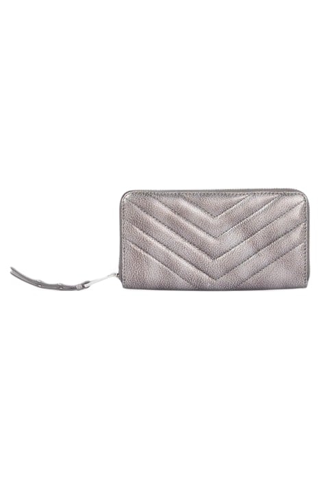 1440 COMPAGNON METALLISE QUILTED CHEVRON WALLET GREY 1