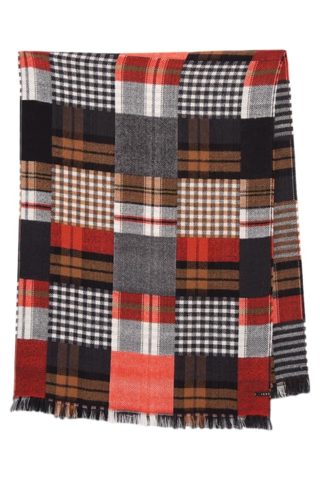 WHITE, GREY, CAMEL, ORANGE CHECK SCARF OFF-WHITE 2