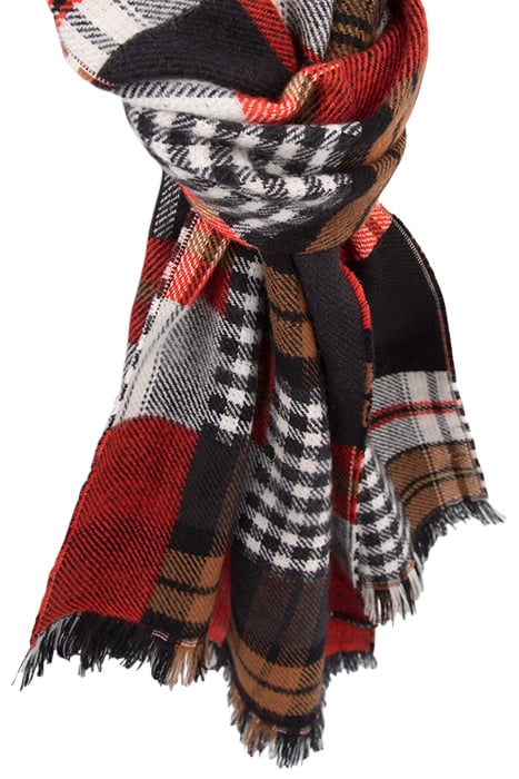 WHITE, GREY, CAMEL, ORANGE CHECK SCARF OFF-WHITE 5