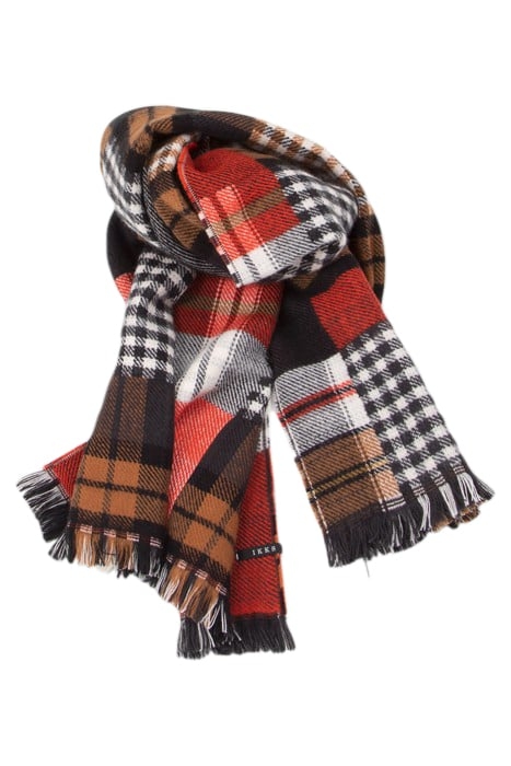 WHITE, GREY, CAMEL, ORANGE CHECK SCARF OFF-WHITE 3