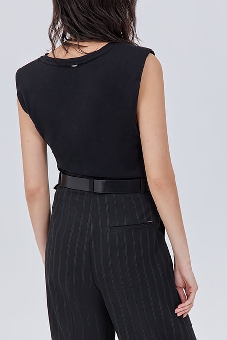 BLACK CORSET-LOOK T-SHIRT BLACK 2