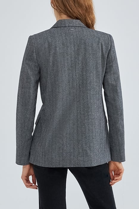 HERRINGBONE SUIT JACKET BLACK 2