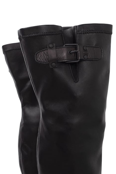 BLACK THIGH-HIGH BOOTS WITH LUGGED SOLES BLACK 6