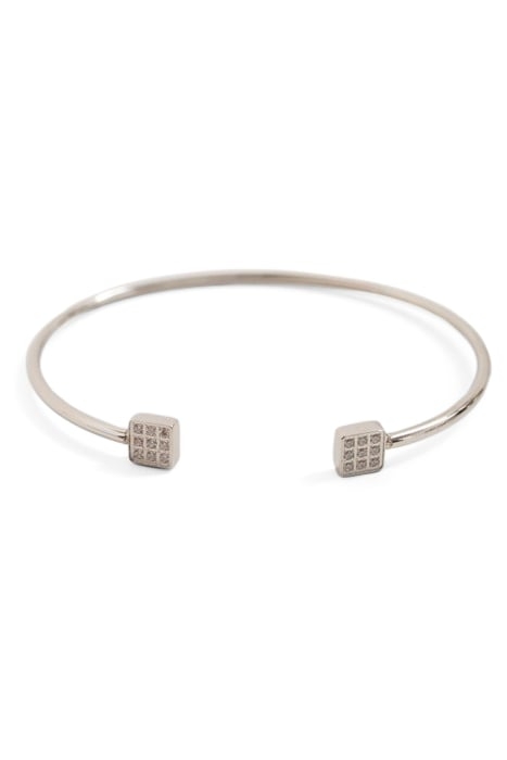 SILVER-TONE BANGLE WITH DIAMANTE SILVER 1