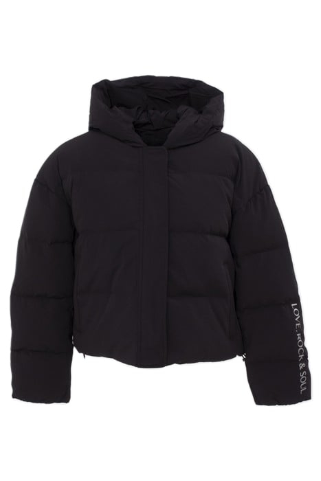 BLACK OVERSIZE SHORT PADDED JACKET BLACK 3
