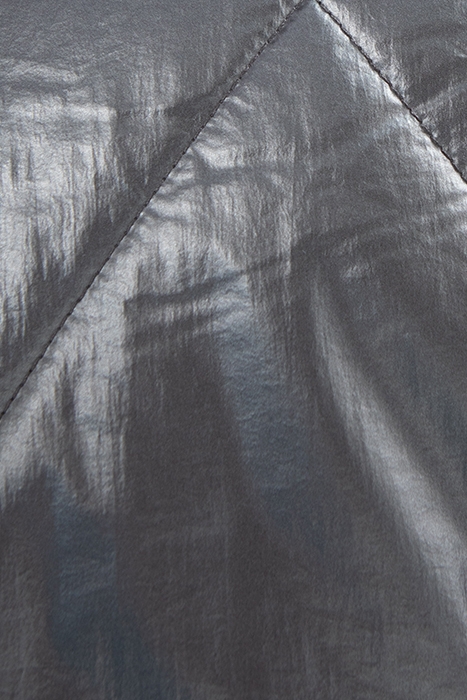 BLACK SHORT PADDED JACKET WITH HIDDEN HOOD SILVER 8