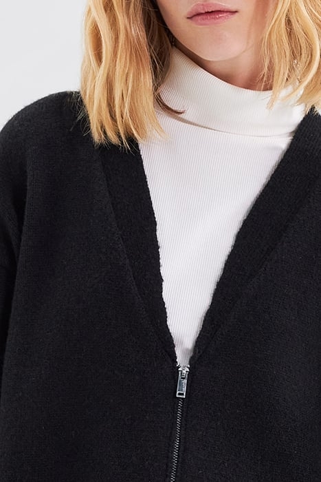 BLACK KNIT CARDIGAN WITH SLOGAN ON BACK BLACK 5