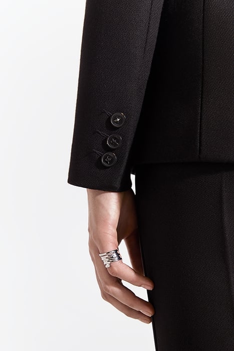 PURE EDITION BLACK SUIT JACKET WITH LEATHER LAPEL BLACK 5