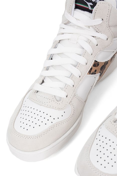 WHITE AND LEOPARD PRINT DIADORA® TRAINERS RED 5