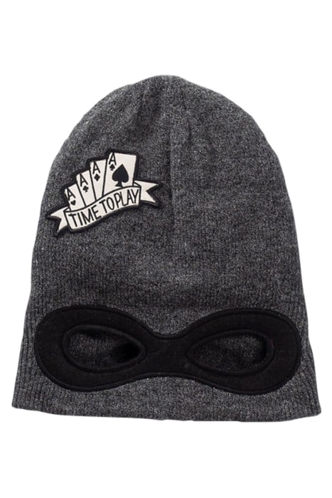 BOYS’ GREY KNIT BEANIE WITH MASK CUT-OUT GREY 4