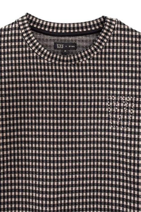 GIRLS' BLACK AND BEIGE HOUNDSTOOTH MOTIF SWEATSHIRT BLACK 3