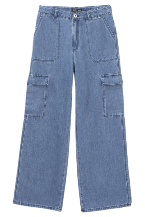 GIRLS’ BLUE COMBAT EXTRA WIDE LEG JEANS BLUE 1