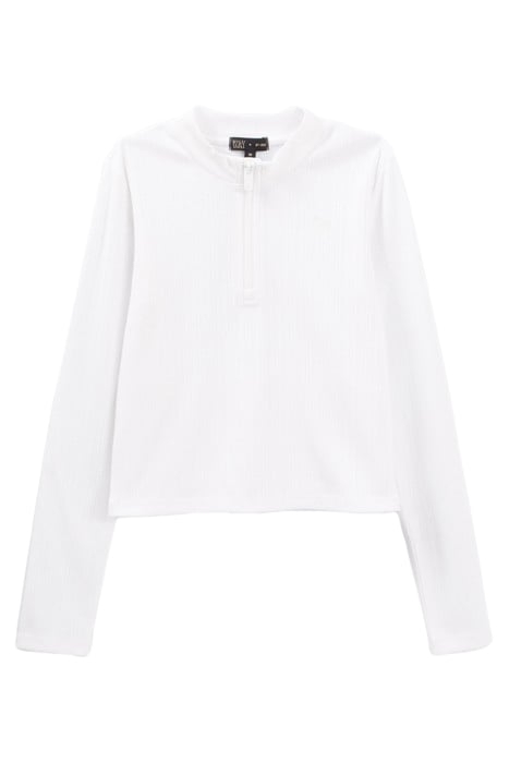 GIRLS' OFF-WHITE ZIPPED RIBBED T-SHIRT OFF-WHITE 1