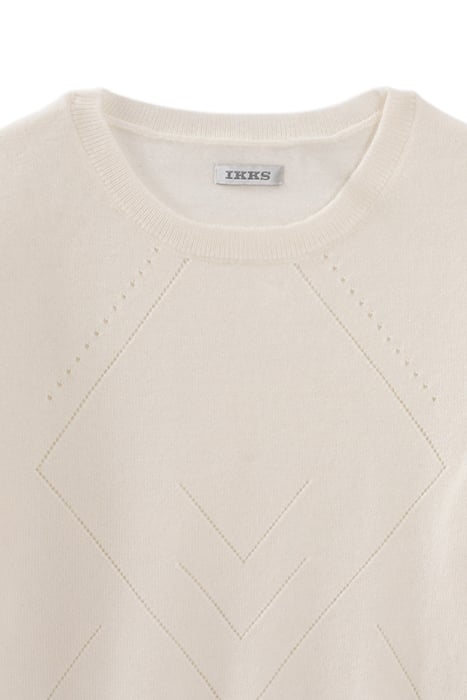 GIRL'S ECRU OPENWORK KNIT SWEATER OFF-WHITE 3