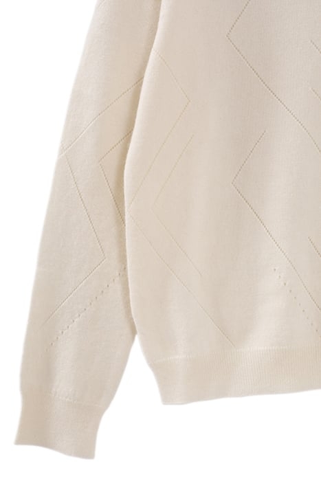 GIRL'S ECRU OPENWORK KNIT SWEATER OFF-WHITE 4