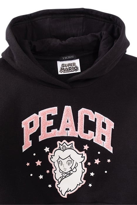 GIRLS’ BLACK PRINCESS PEACH HOODIE WITH PEACH IMAGE BLACK 4