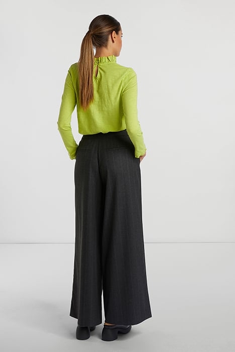 ORGANIC SLUB FRILL LONGSLEEVE CHARTREUSE 3