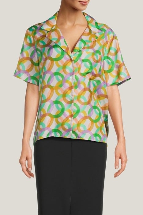 SHORT SLEEVED TOP MULTI GREEN 1