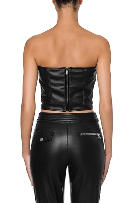 CROP TOP IN BIKER FABRIC BLACK 2