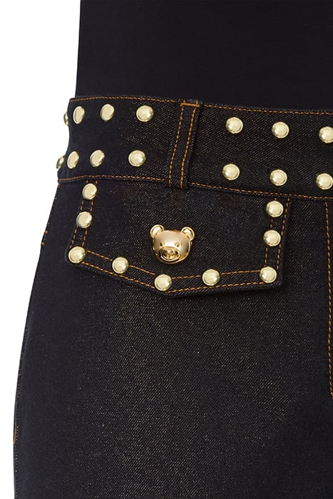 TEDDY BUTTONS STRETCH DENIM SHORTS BLACK 4