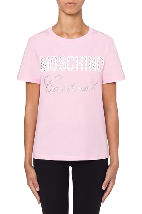 CRYSTAL LOGO JERSEY T-SHIRT PINK 1