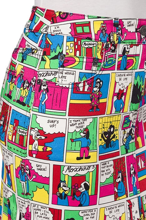 MOSCHINO COMICS STRETCH GABARDINE MINISKIRT MULTICOLOR 4