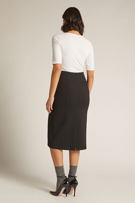 MILANO STITCH MIDI SKIRT BLACK 3