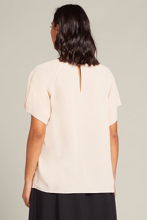 SHORT BLOUSE WITH RIBBING ON THE NECKLINE NATURAL 2