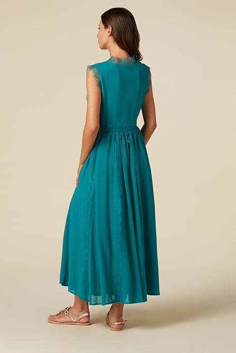 LONG DRESS WITH LACE PROFILES BLUE 2