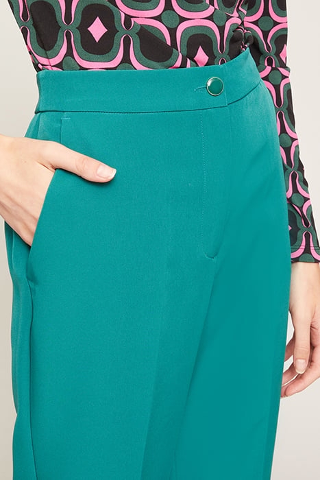 TECHNICAL FABRIC FLARED TROUSERS GREEN 4