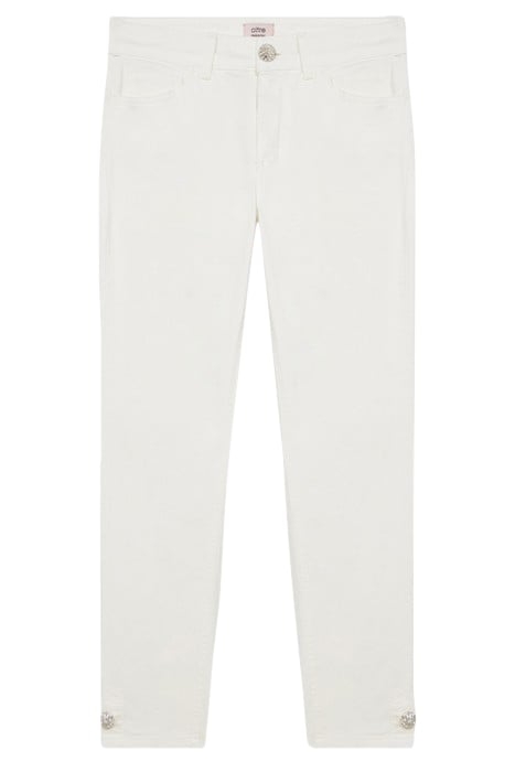 SKINNY TROUSERS WITH JEWEL BUTTONS WHITE 3