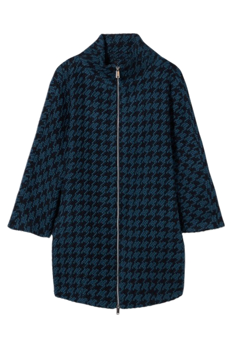 WOOL BLEND HOUNDSTOOTH COAT BLUE 3