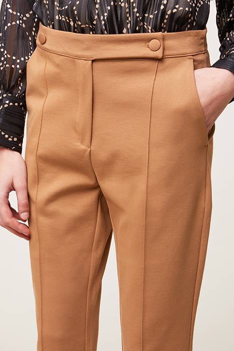 SOLID COLOUR REGULAR LEG TROUSERS NATURAL 4
