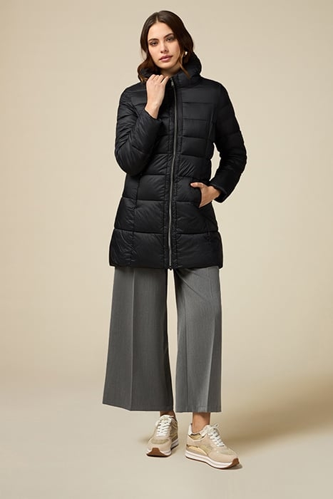 MIDI DOWN JACKET WIRH HOOD BLACK 1